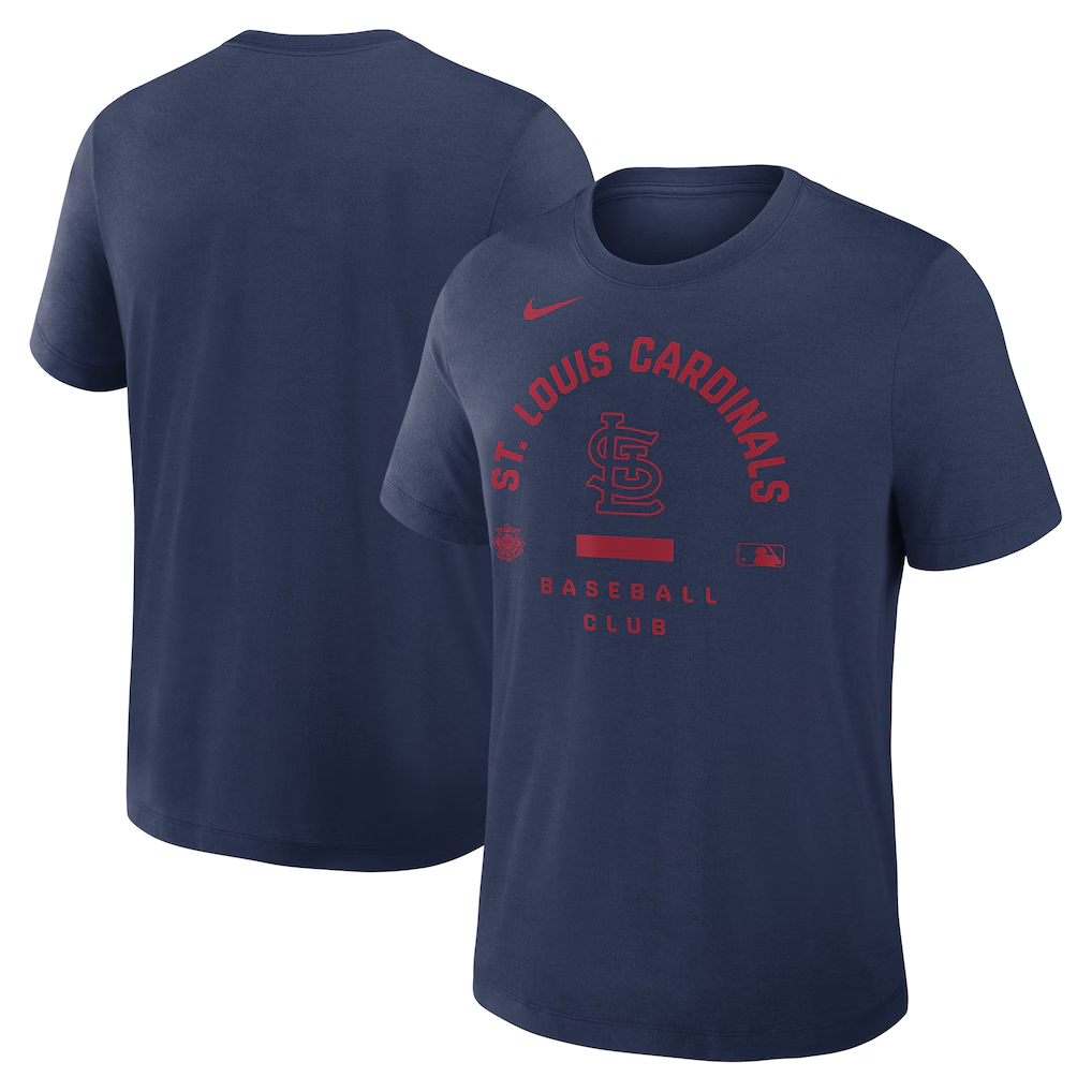 Men's St. Louis Cardinals Navy Collection Early Work Tri-Blend Dri-FIT T-Shirt Men's St. Louis Cardinals Navy Collection Early Work Tri-Blend Dri-FIT T-Shirt